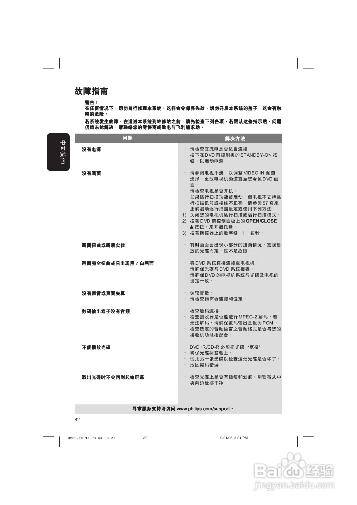 飞利浦DVP5960/93 DVD播放机使用说明书:[2]