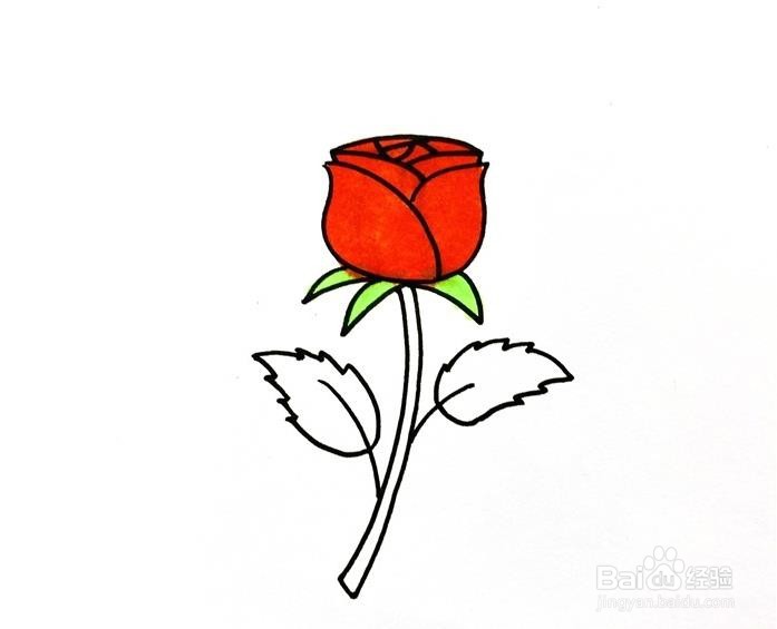 卡通玫瑰花的画法
