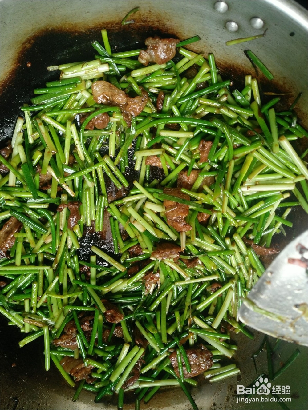 美味的蒜苔炒肉