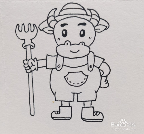 怎样画简笔画——勤劳的牛伯伯