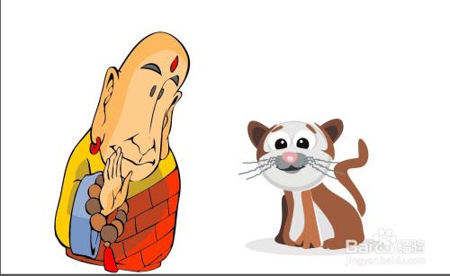 和尚猫咪漫画设计 百度经验
