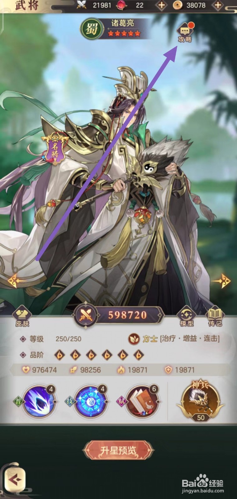幻想名将录如何查看诸葛亮的究级清心