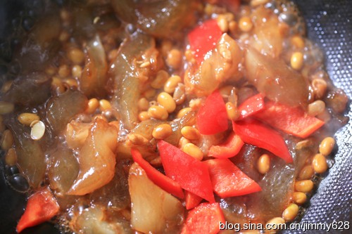 葱烧黄豆牛蹄筋