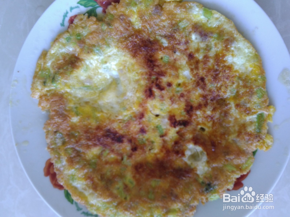 香芹肉末鸡蛋饼