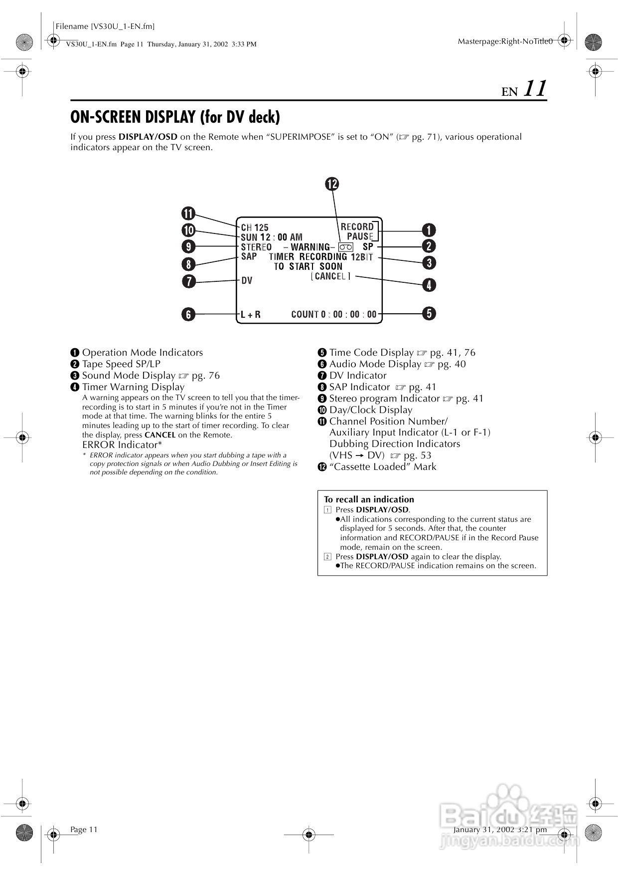 JVC SR-VS30U播放机说明书:[1]