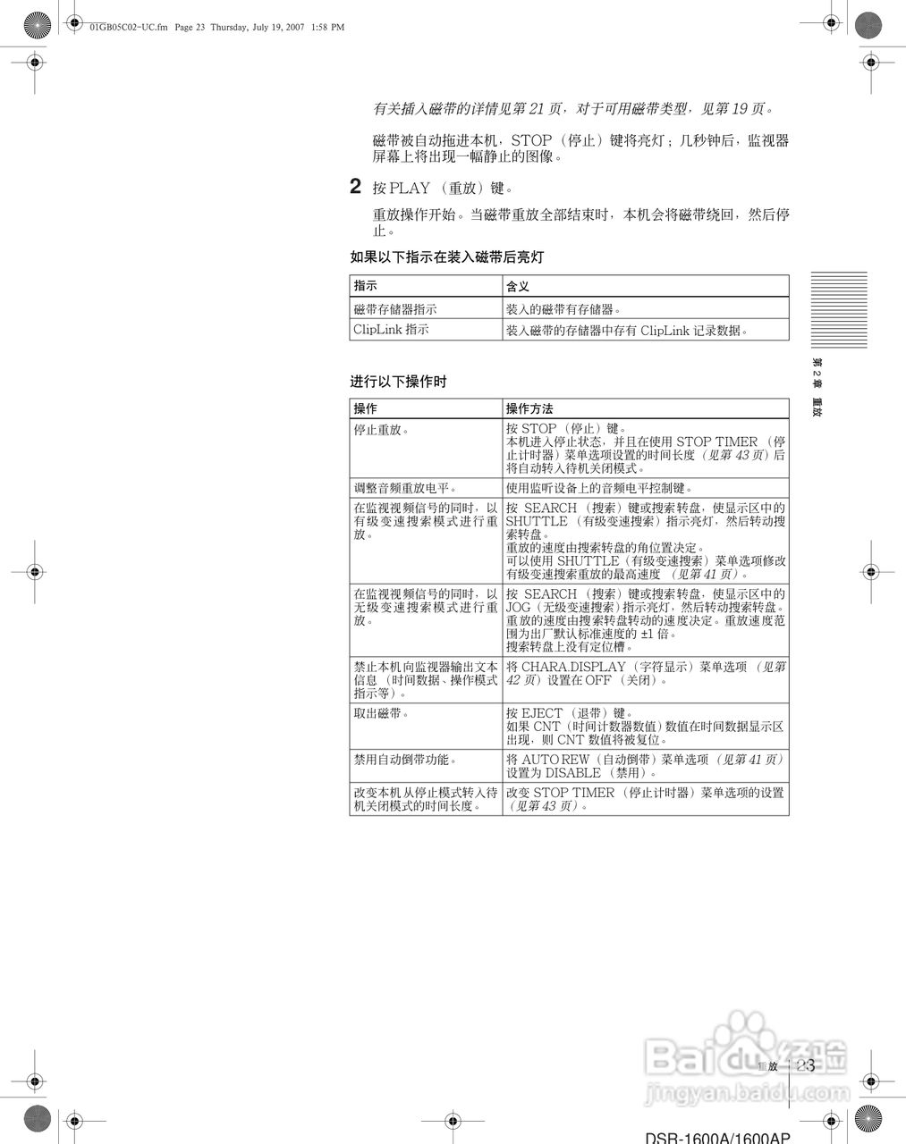 索尼DSR-1600AP数字摄录一体机使用说明书:[3]