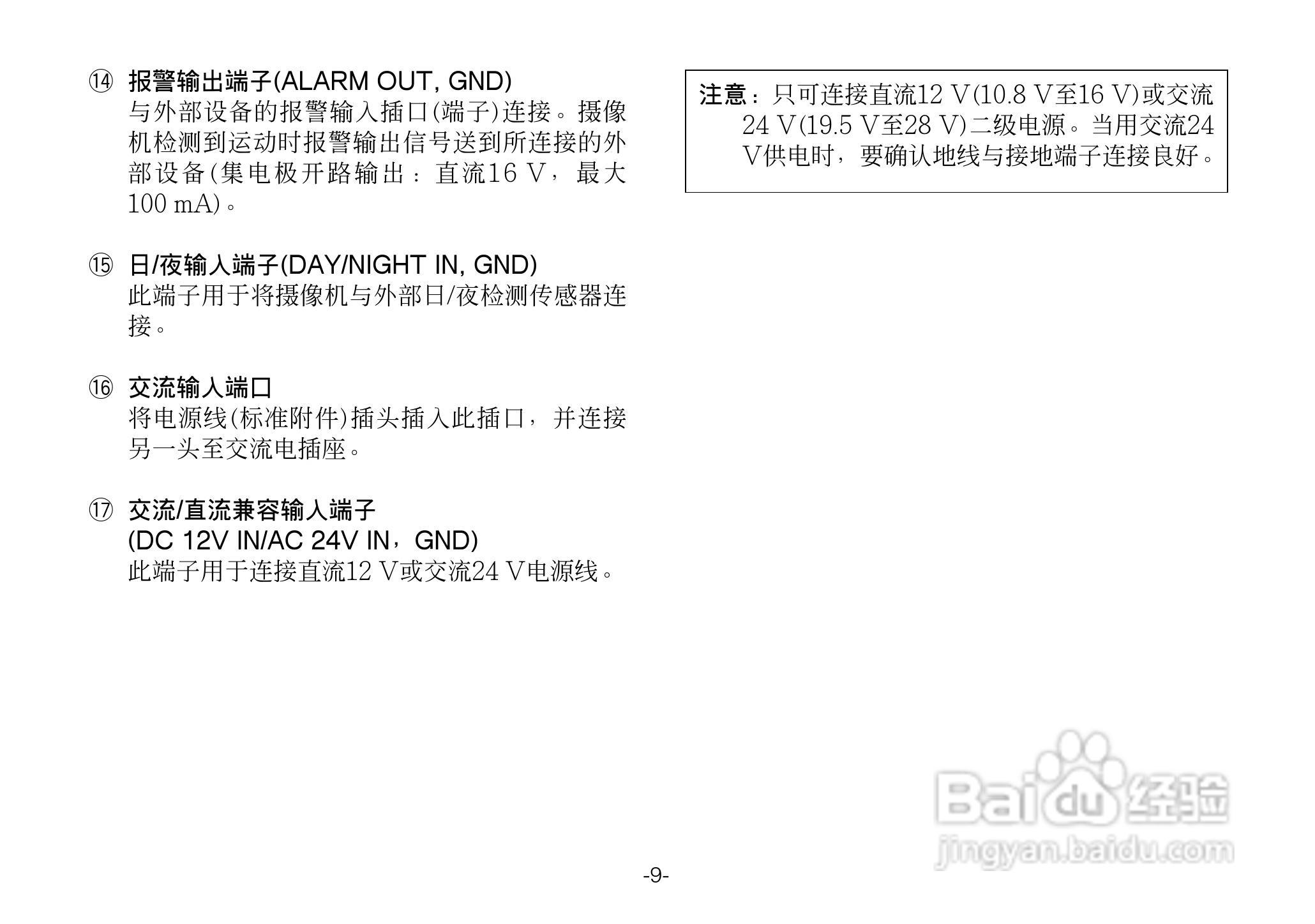 松下WV-CL924A超低照度彩色摄像机使用说明书:[1]