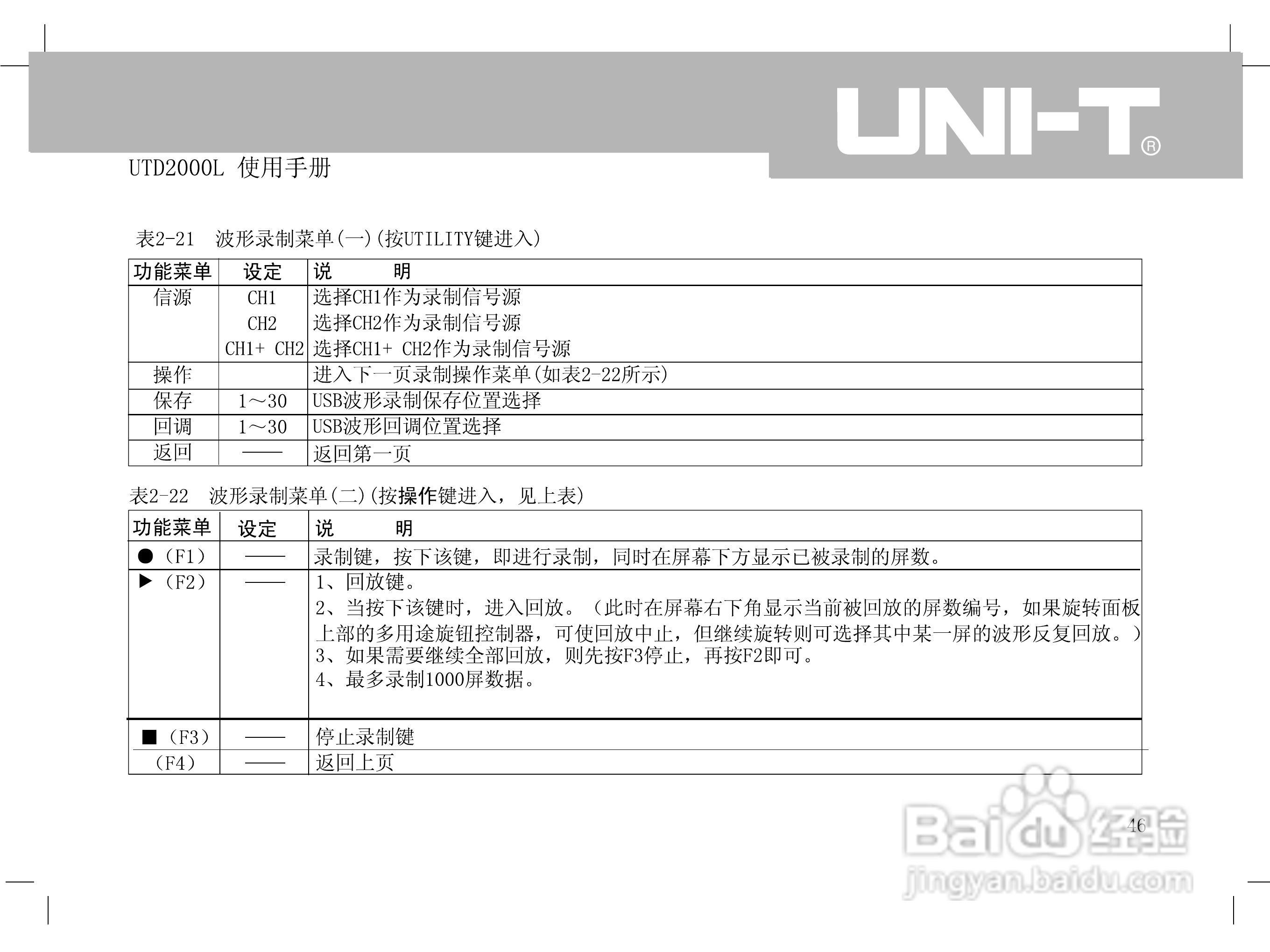 UTD2000L数字示波器使用手册:[6]