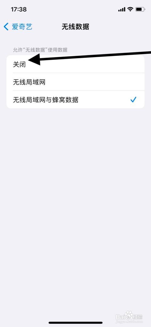 iPhone怎样关闭“爱奇艺”app使用无线数据