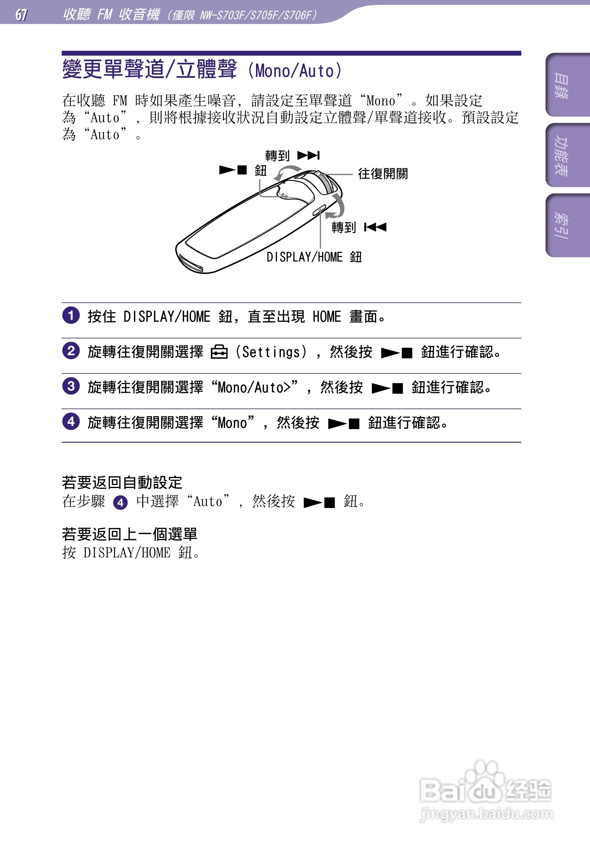 SONY索尼NW-S706F数码影音使用说明书:[7]