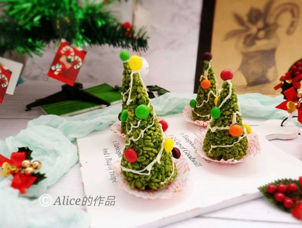 抹茶卜卜米圣诞树#令人羡慕的圣诞大餐#