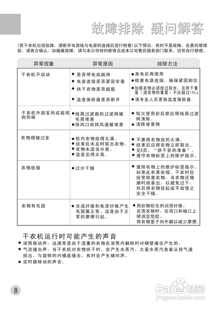 天骏干衣机说明书图片