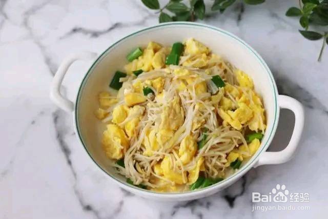 金针菇炒鸡蛋如何做