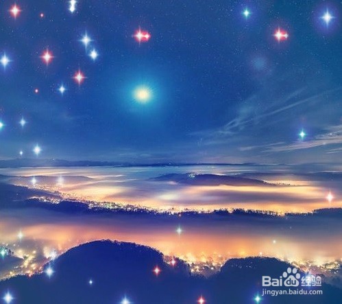 美图秀秀梦幻闪耀星空卡片怎么做