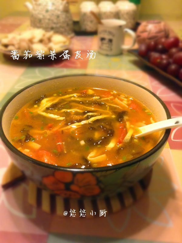 番茄紫菜蛋皮汤