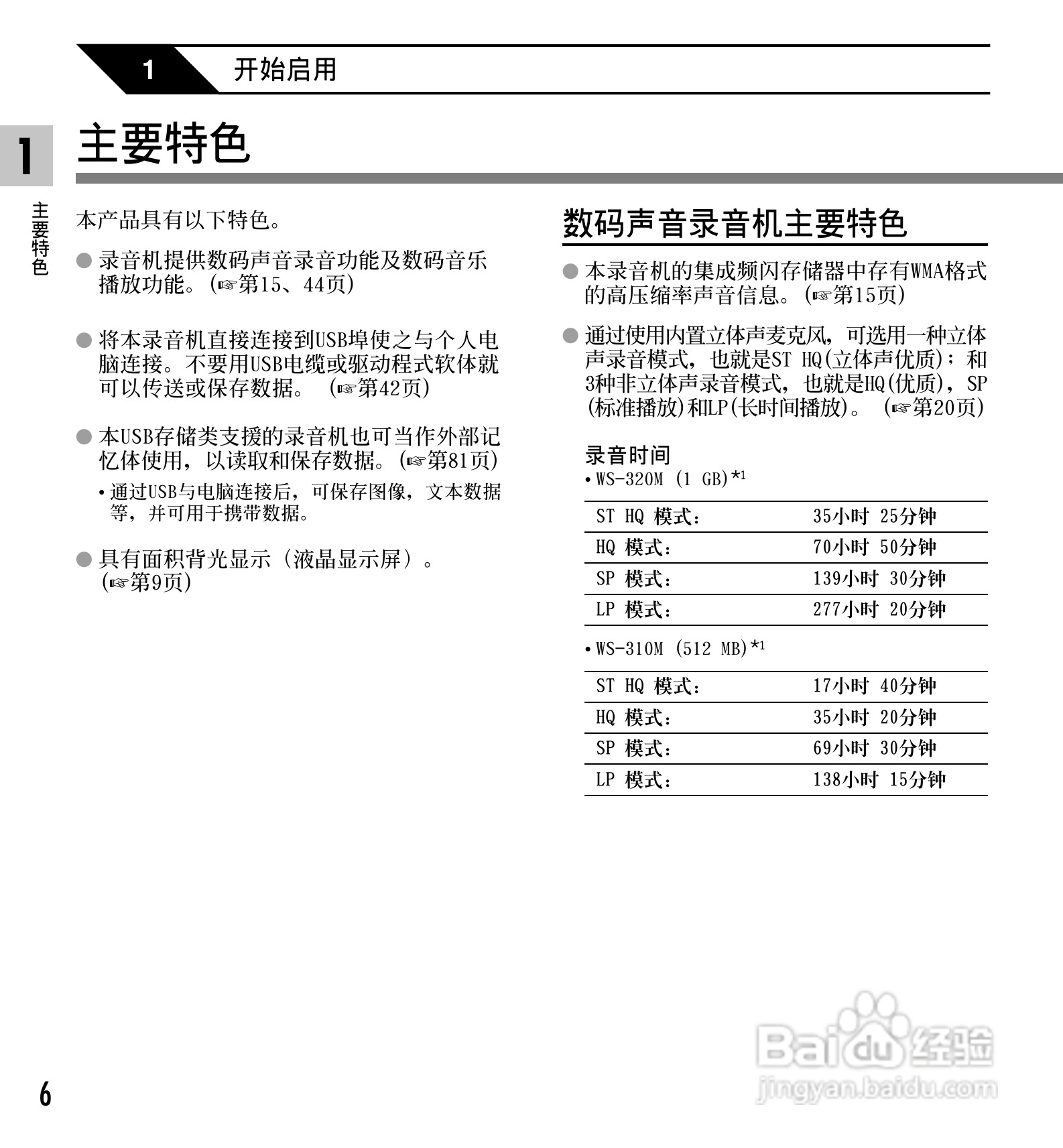 奥林巴斯录音笔WS-310M型使用说明书:[1]