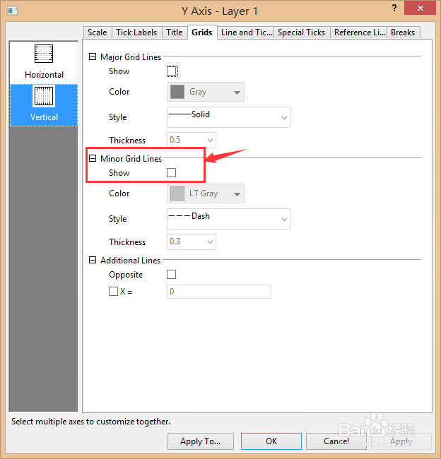 Origin画柱图去除柱中间的横/竖线