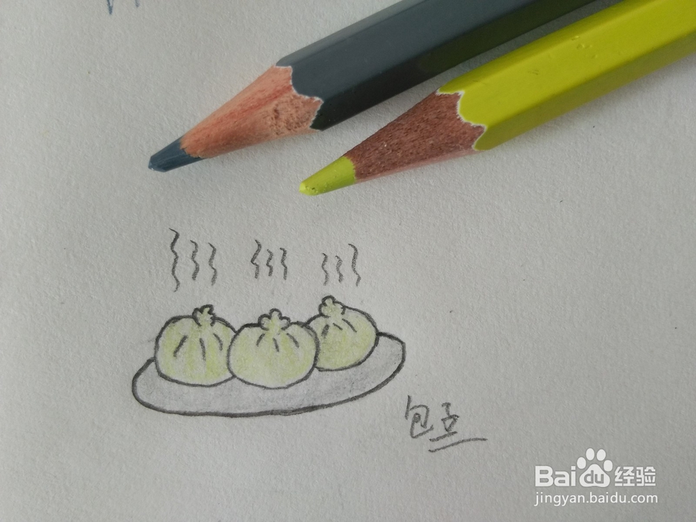 简笔画——怎么画一盘包子