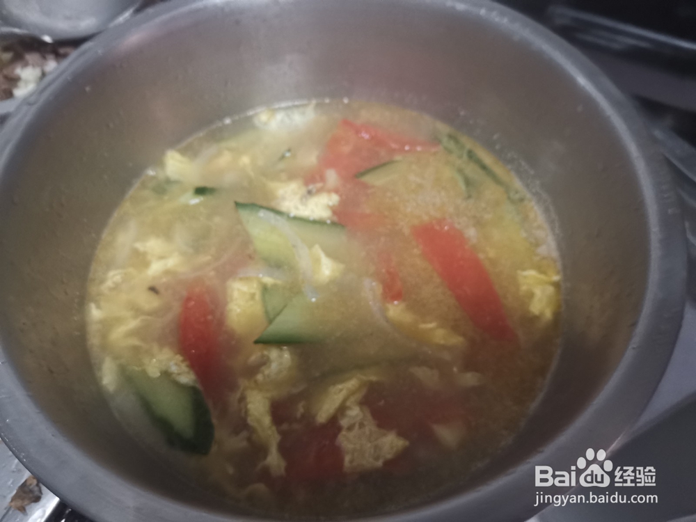 黄瓜柿子鸡蛋汤
