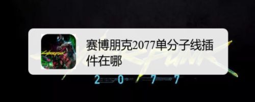 赛博朋克2077单分子线插件在哪