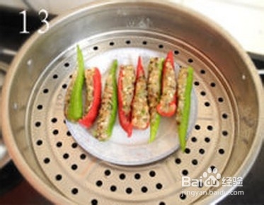 下饭的鸡肉酿青红椒