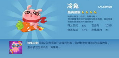 全民飞机大战冷兔满级属性技能介绍