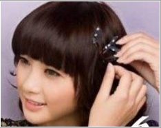 教你自己在家烫梨花头