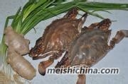 美味的葱姜干炒蟹