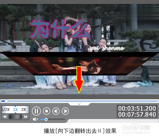 如何给视频添加向下边翻转出去Ⅱ特效