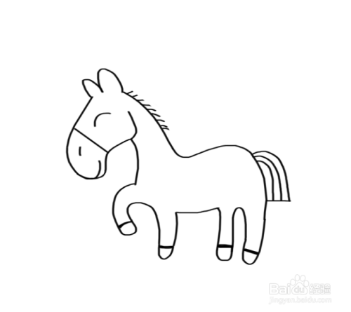 一匹小马的简笔画画法