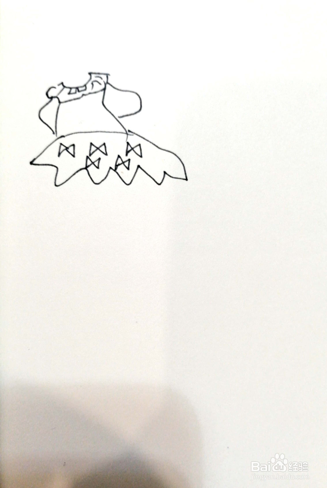 儿童连衣裙线描画怎么画