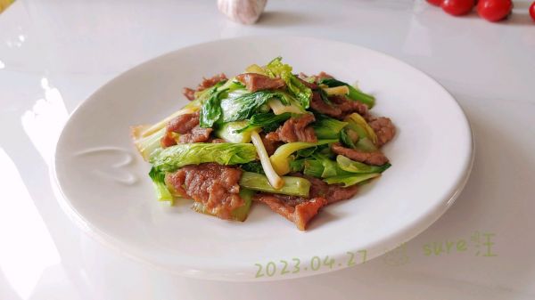 葱油白菜滑肉片