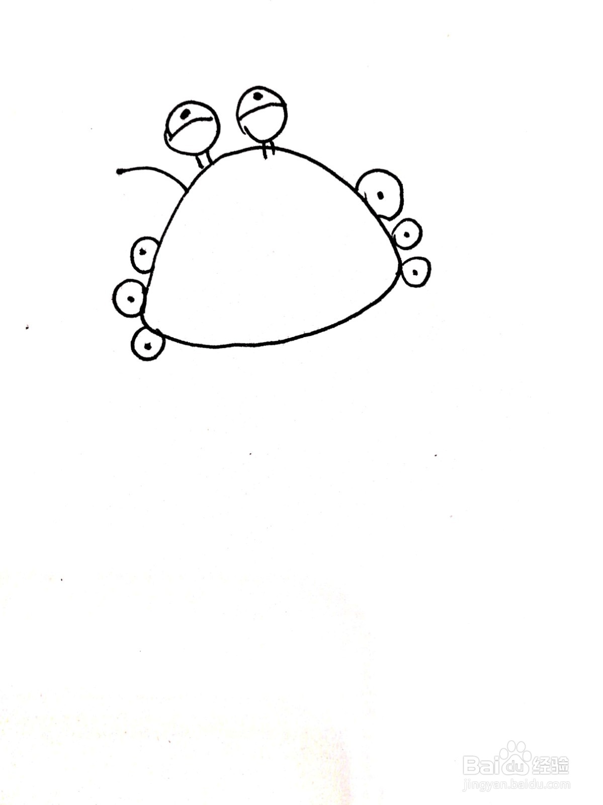 调皮的螃蟹线描画怎么画