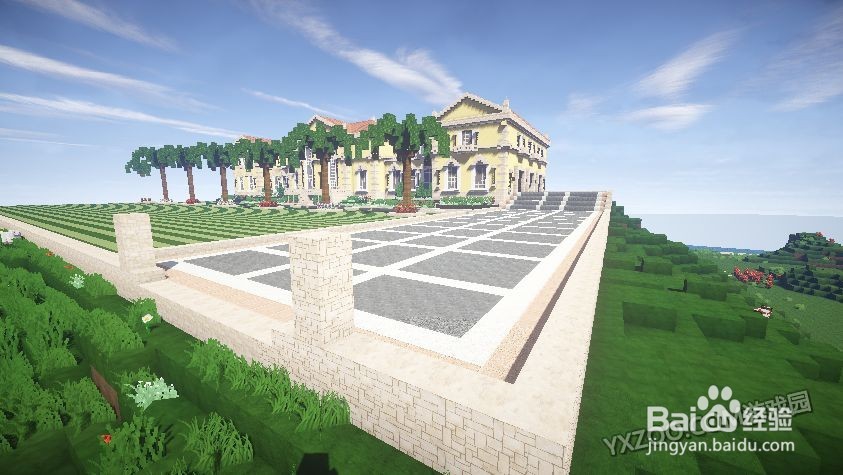 我的世界如何做悬崖大别墅