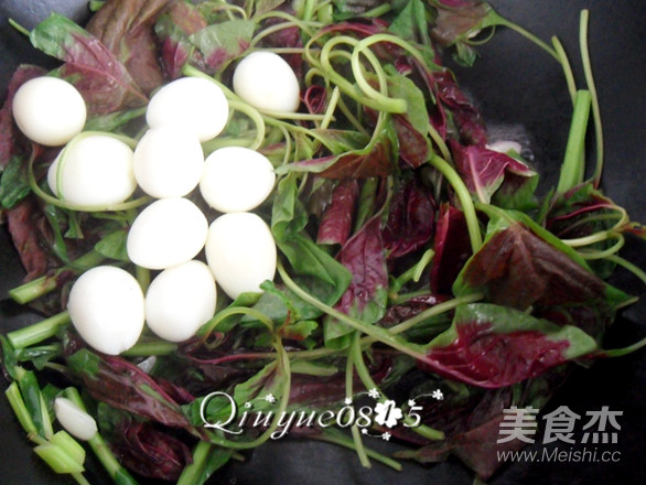 苋菜鹌鹑蛋的做法