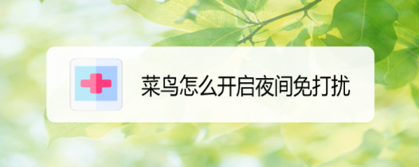 菜鸟怎么开启夜间免打扰