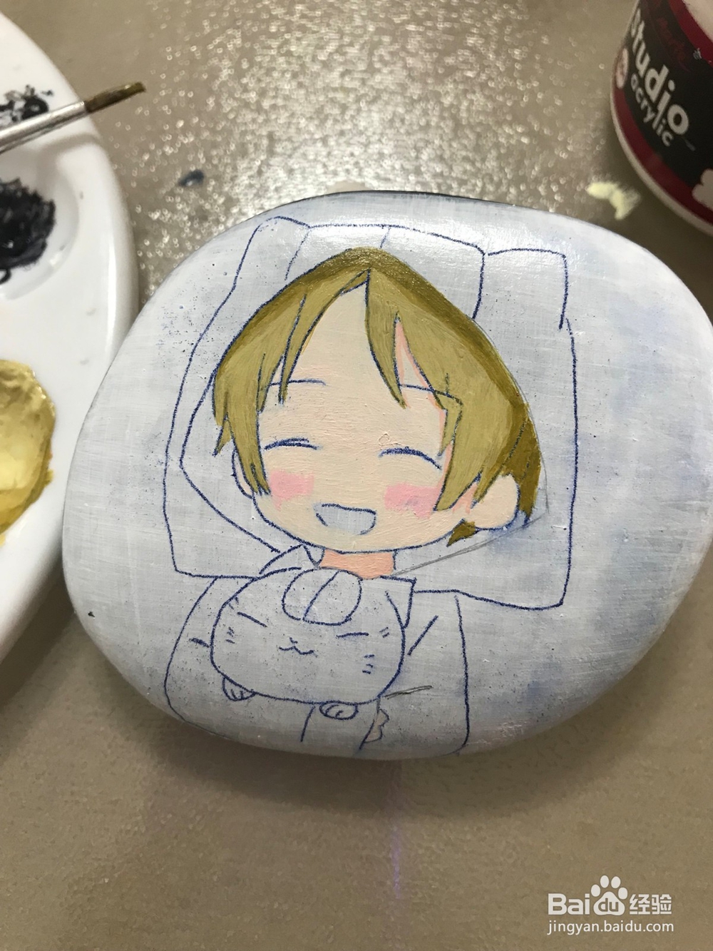 怎么画石头画夏目友人帐