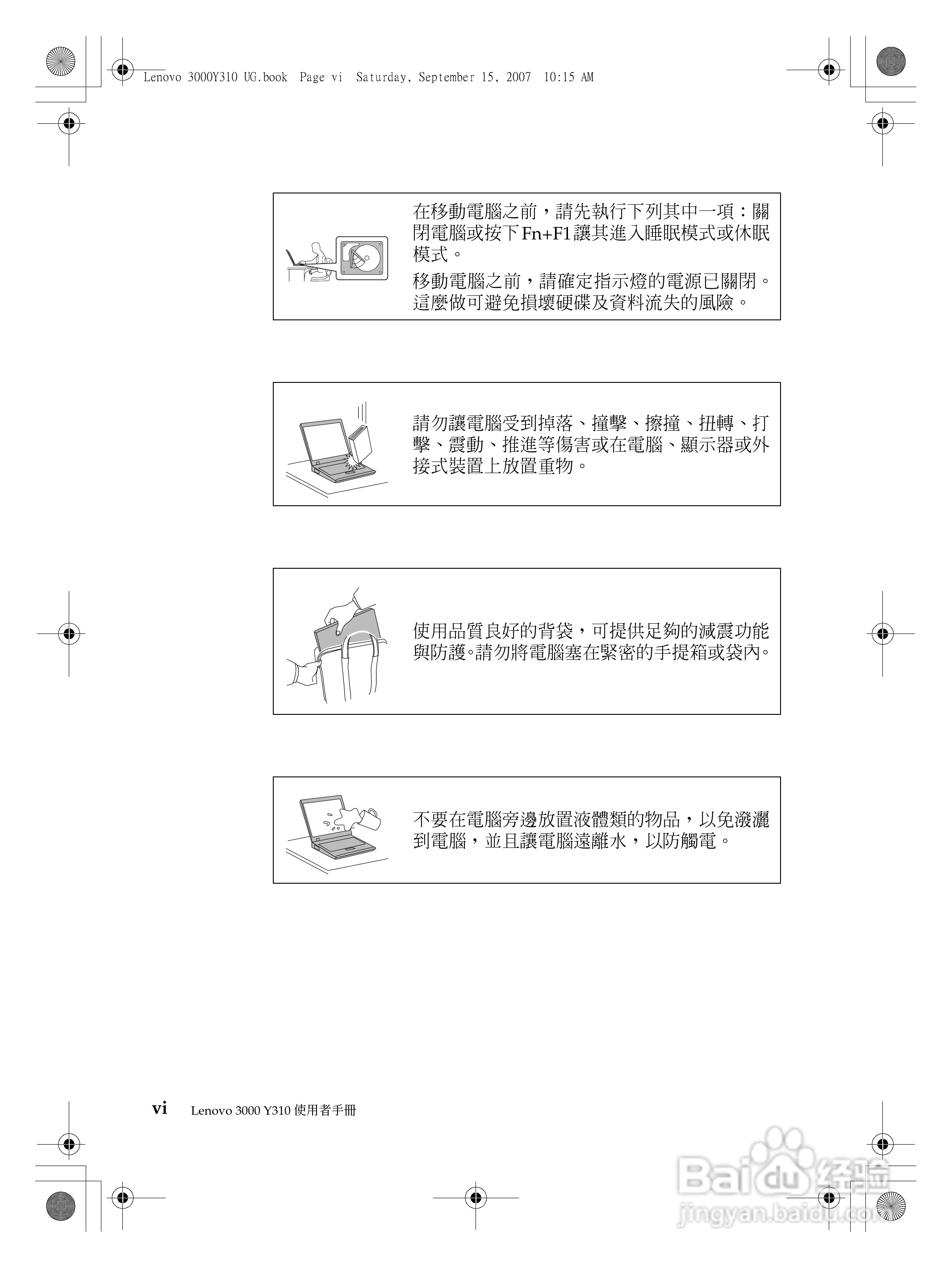 联想Lenovo 3000 Y310笔记本电脑使用说明书:[1]