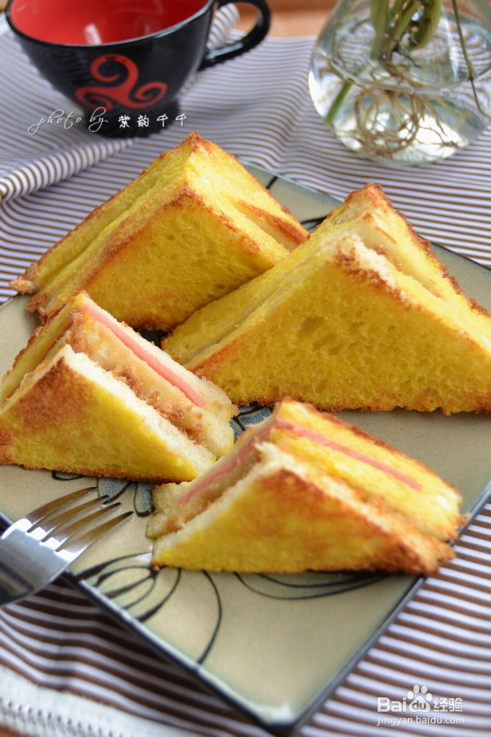 烤肉松三明治怎么做