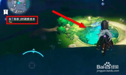 原神怎么在常夜时调查池水