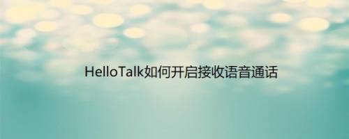 HelloTalk如何开启接收语音通话