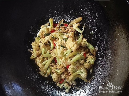 酸辣虾皮炒菜花