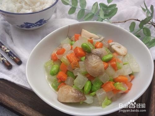 草菇毛豆炒冬瓜制作步骤