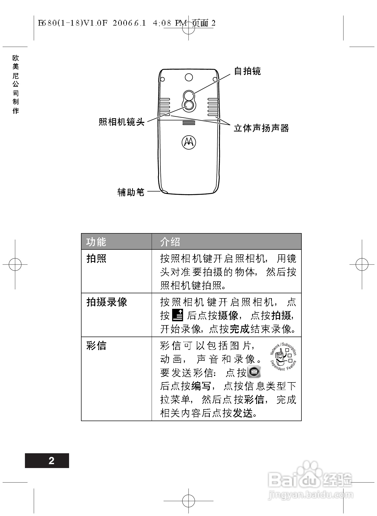 摩托罗拉E680手机使用说明书:[1]