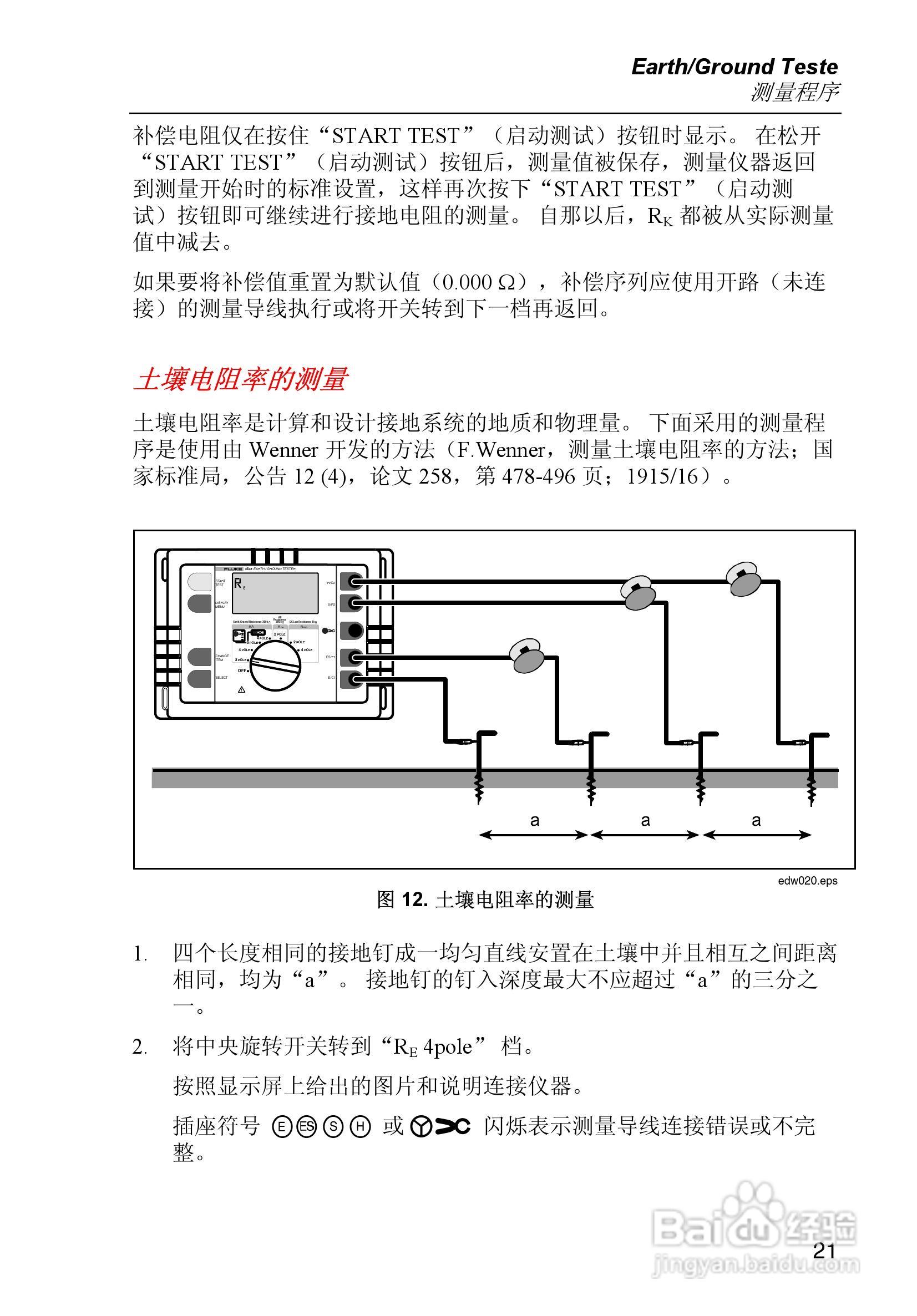 福禄克Fluke 1623接地电阻测试仪使用说明书:[3]