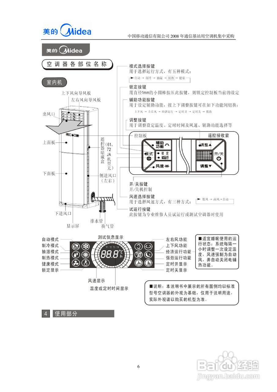 美的空调遥控器说明书图片