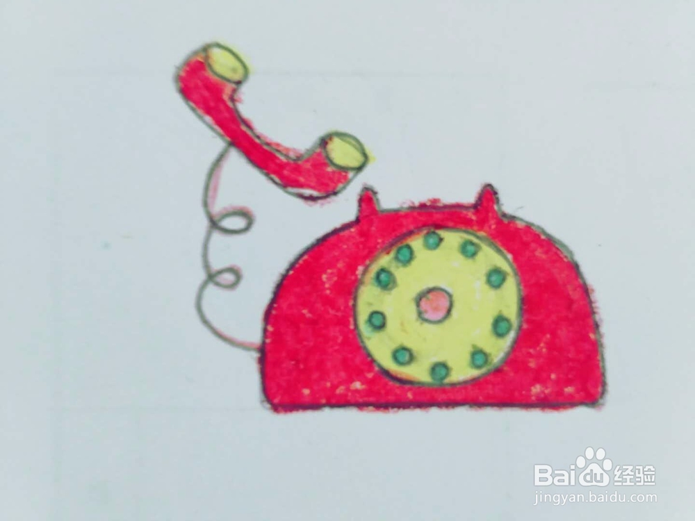 亲子手工简笔画生活用品电话的画法