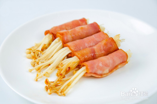 培根金针菇卷的做法