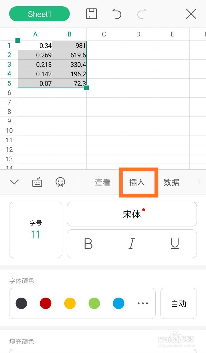 手机如何用WPS画出散点图