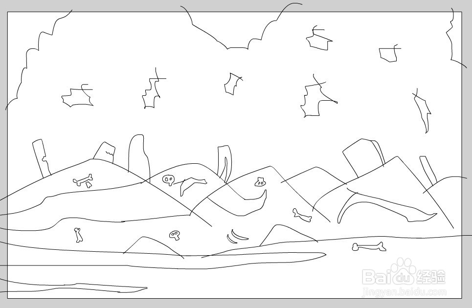 flash画一个坟地卡通场景